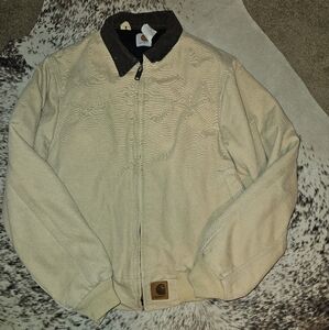 Vintage Carhartt J14 WNB Sandstone Duck Quilt Lined Santa Fe Jacket Size Medium